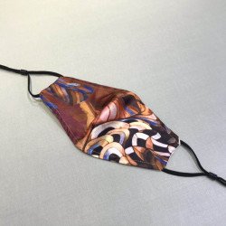 Fashion Washable Double Layer Design Cloth Protection Cover with Easy Ear String Tie for Adults and Children (Red Feather)